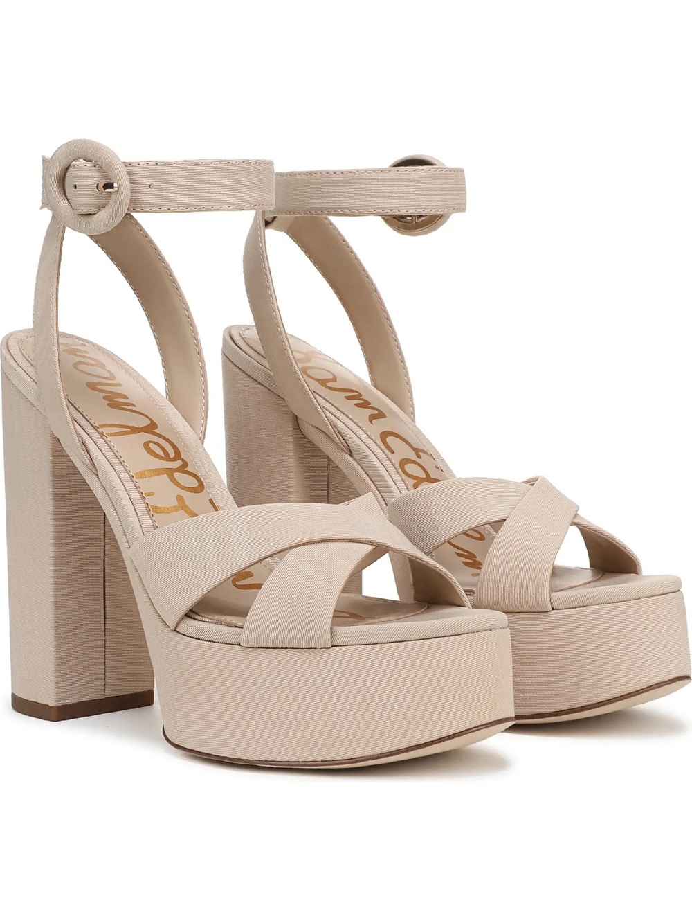 Sam Edelman Beige Platform Ankle-Strap Sandal - Picture 9 of 9